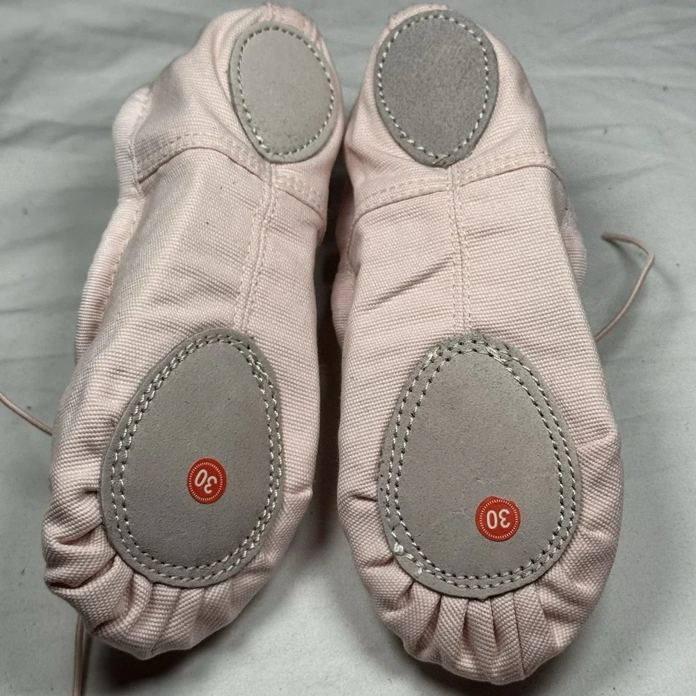 Stelle Ballet Shoes Kids US 12 Pink Canvas Dance Slippers Split Sole